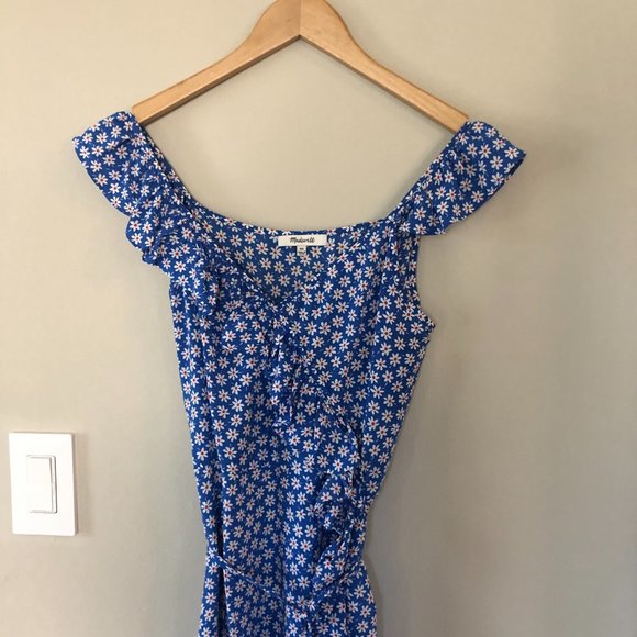 Madewell Women's Ruffled Wrap Maxi Dress in Mini Daisy 00 - Picture 7 of 10